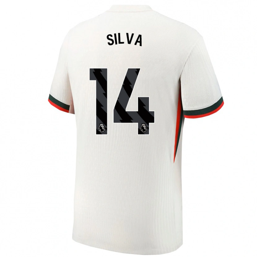 Danxen Dzieci Isago Silva #14 Biało-Zielony Wyjazdowa Koszulka 2025/26 Koszulki Klubowe