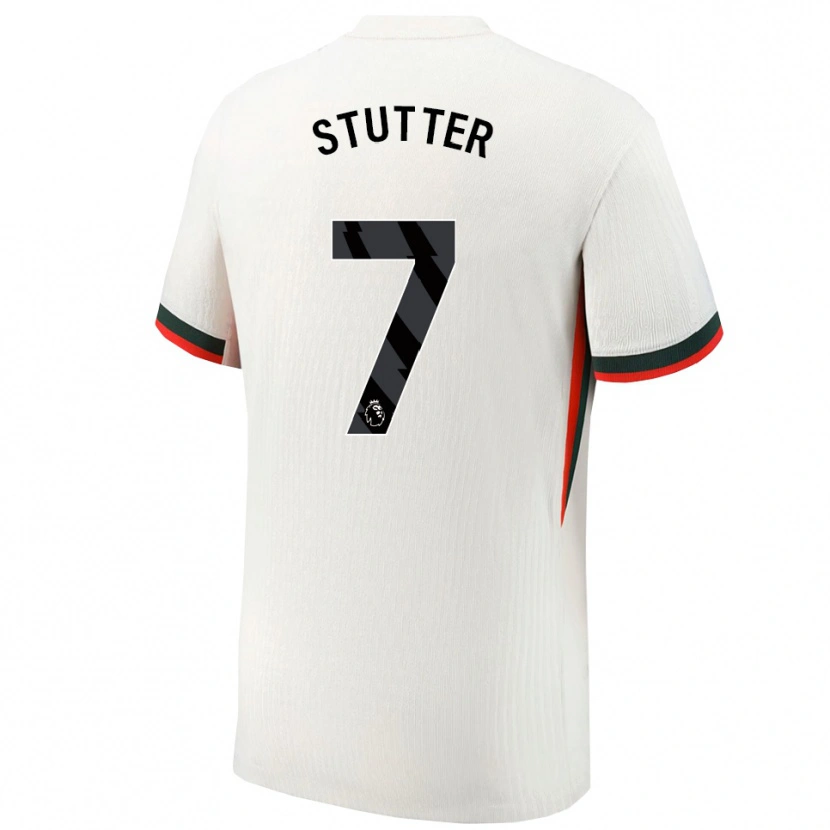 Danxen Dzieci Ronnie Stutter #7 Biało-Zielony Wyjazdowa Koszulka 2025/26 Koszulki Klubowe