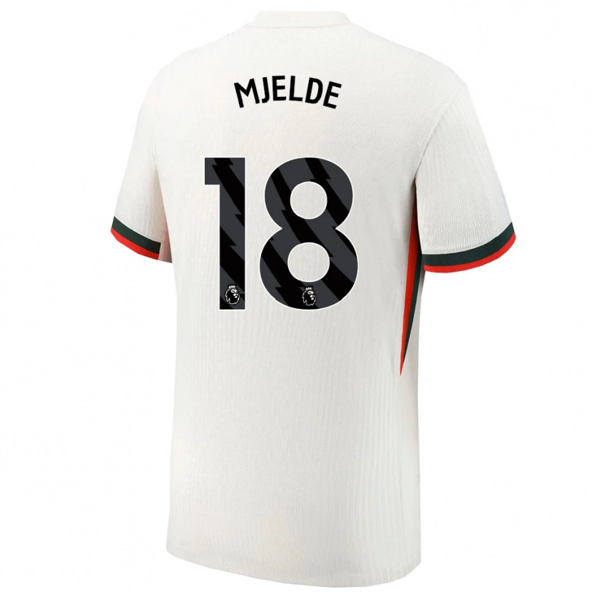 Danxen Dzieci Maren Mjelde #18 Biało-Zielony Wyjazdowa Koszulka 2025/26 Koszulki Klubowe