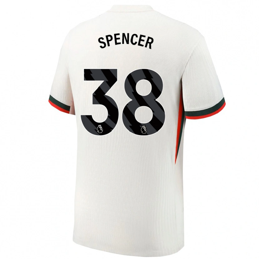 Danxen Dzieci Becky Spencer #38 Biało-Zielony Wyjazdowa Koszulka 2025/26 Koszulki Klubowe
