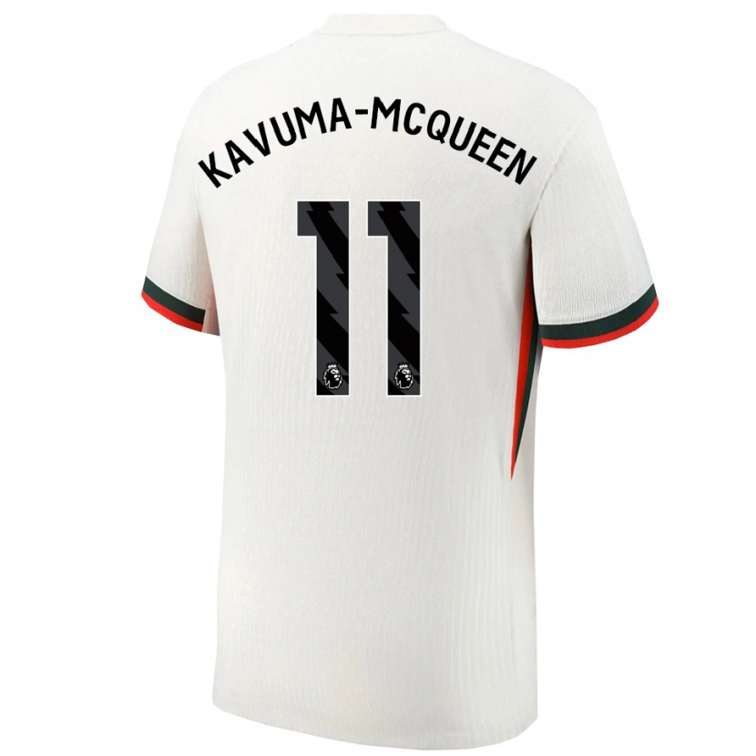 Danxen Dzieci Ryan Kavuma-Mcqueen #11 Biało-Zielony Wyjazdowa Koszulka 2025/26 Koszulki Klubowe
