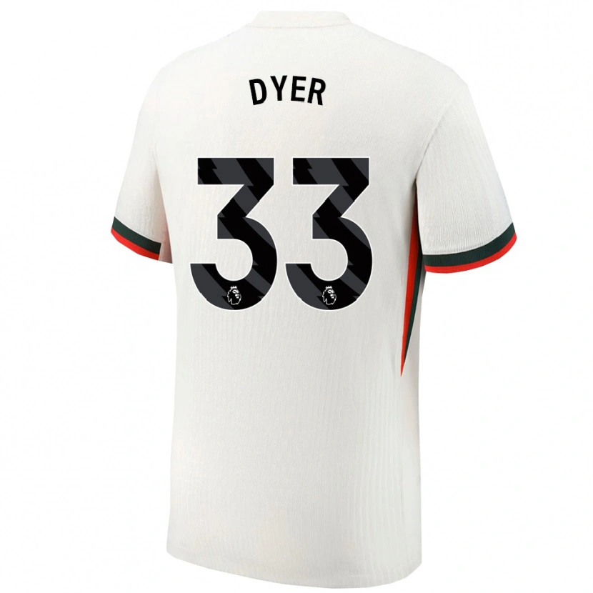 Danxen Dzieci Kiano Dyer #33 Biało-Zielony Wyjazdowa Koszulka 2025/26 Koszulki Klubowe