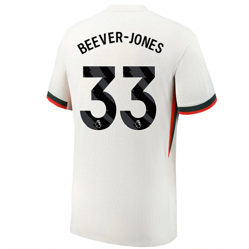 Danxen Dzieci Aggie Beever-Jones #33 Biało-Zielony Wyjazdowa Koszulka 2025/26 Koszulki Klubowe