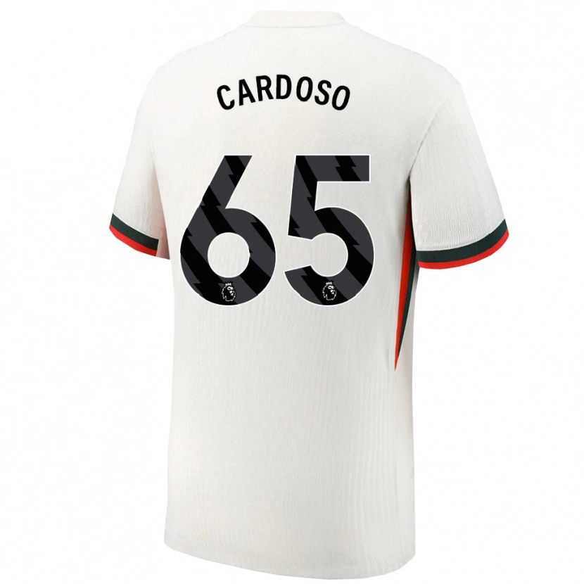 Danxen Dzieci Leo Cardoso #65 Biało-Zielony Wyjazdowa Koszulka 2025/26 Koszulki Klubowe