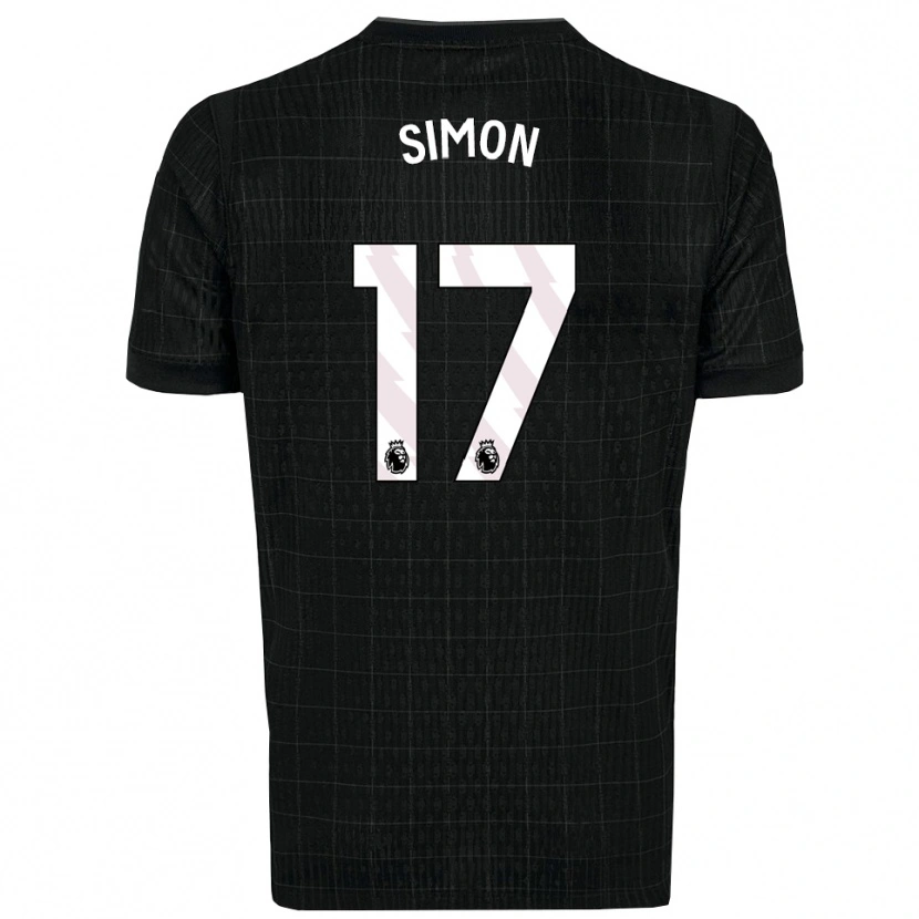 Danxen Dzieci Kyah Simon #17 Czarno-Szary Wyjazdowa Koszulka 2025/26 Koszulki Klubowe