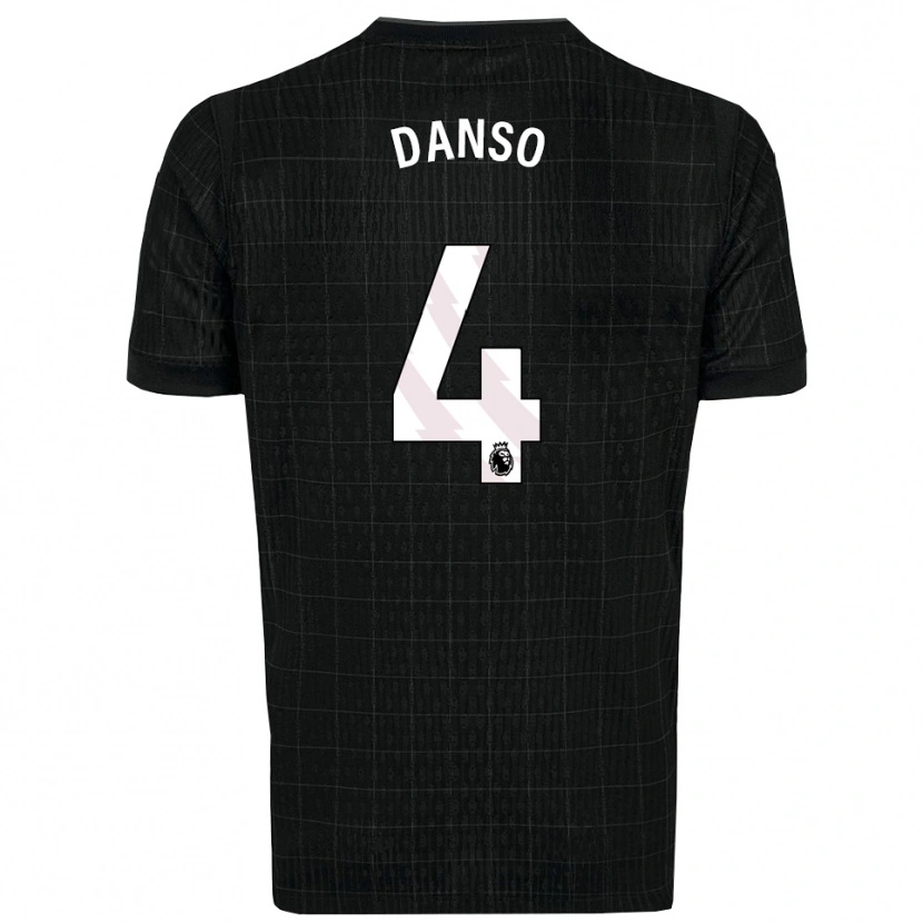 Danxen Dzieci Kevin Danso #4 Czarno-Szary Wyjazdowa Koszulka 2025/26 Koszulki Klubowe