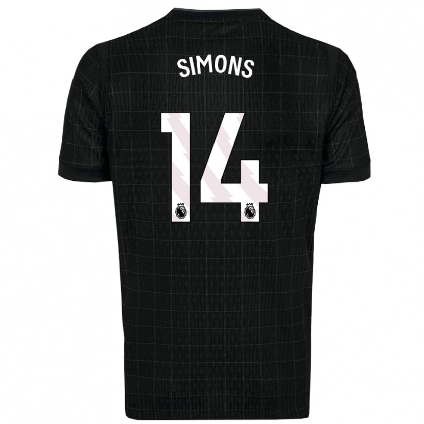 Danxen Dzieci Zach Simons #14 Czarno-Szary Wyjazdowa Koszulka 2025/26 Koszulki Klubowe