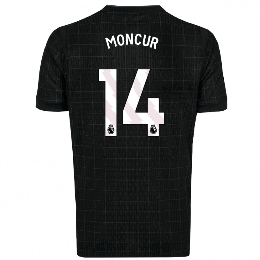 Danxen Dzieci Ronny Moncur #14 Czarno-Szary Wyjazdowa Koszulka 2025/26 Koszulki Klubowe