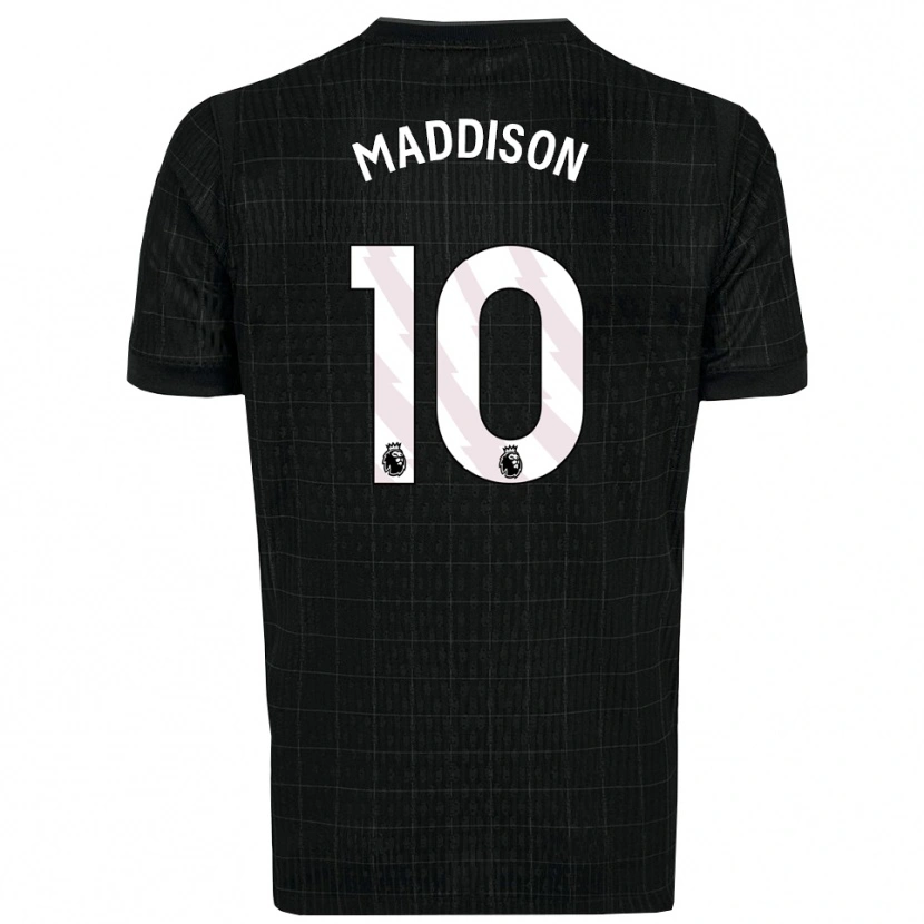 Danxen Dzieci James Maddison #10 Czarno-Szary Wyjazdowa Koszulka 2025/26 Koszulki Klubowe