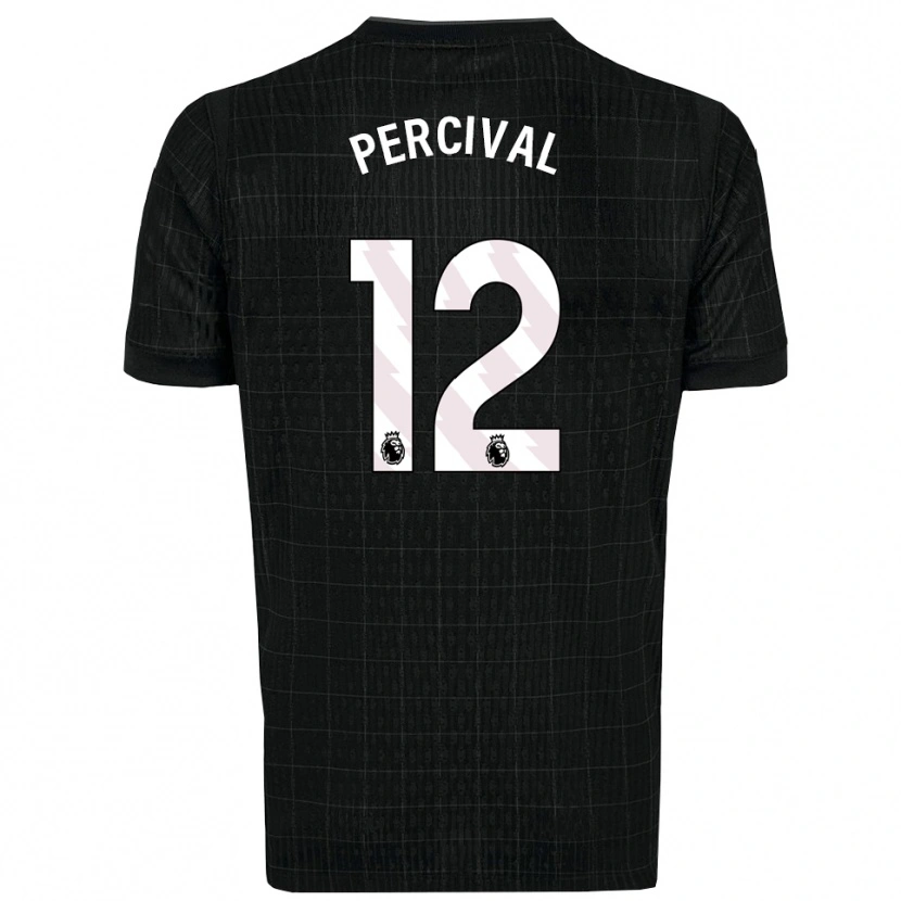 Danxen Dzieci Ria Percival #12 Czarno-Szary Wyjazdowa Koszulka 2025/26 Koszulki Klubowe