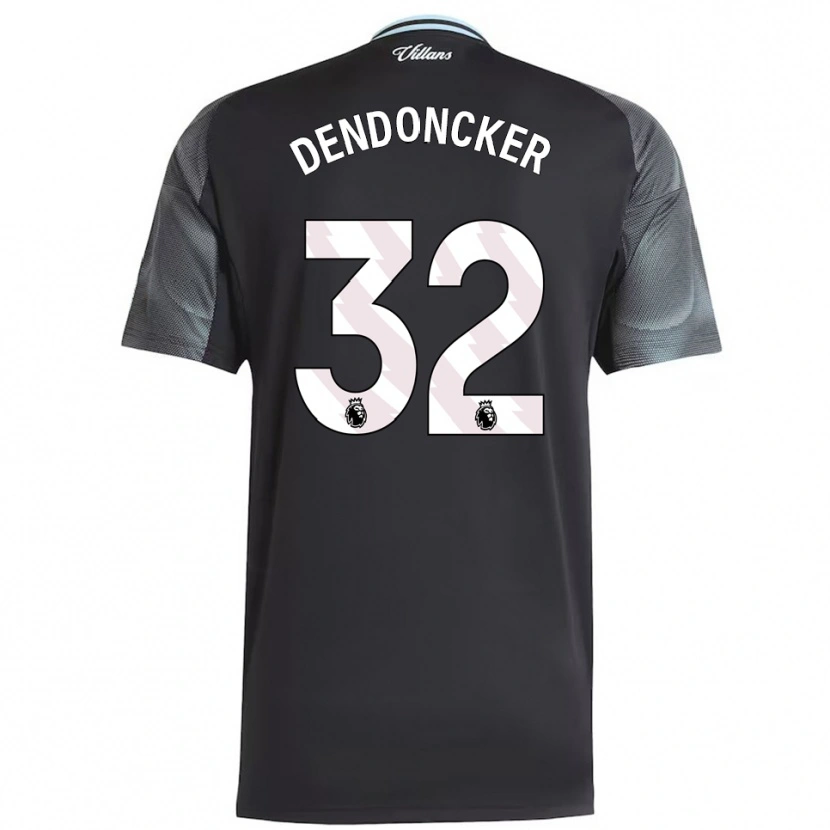 Danxen Dzieci Leander Dendoncker #32 Czarno-Błękitny Wyjazdowa Koszulka 2025/26 Koszulki Klubowe