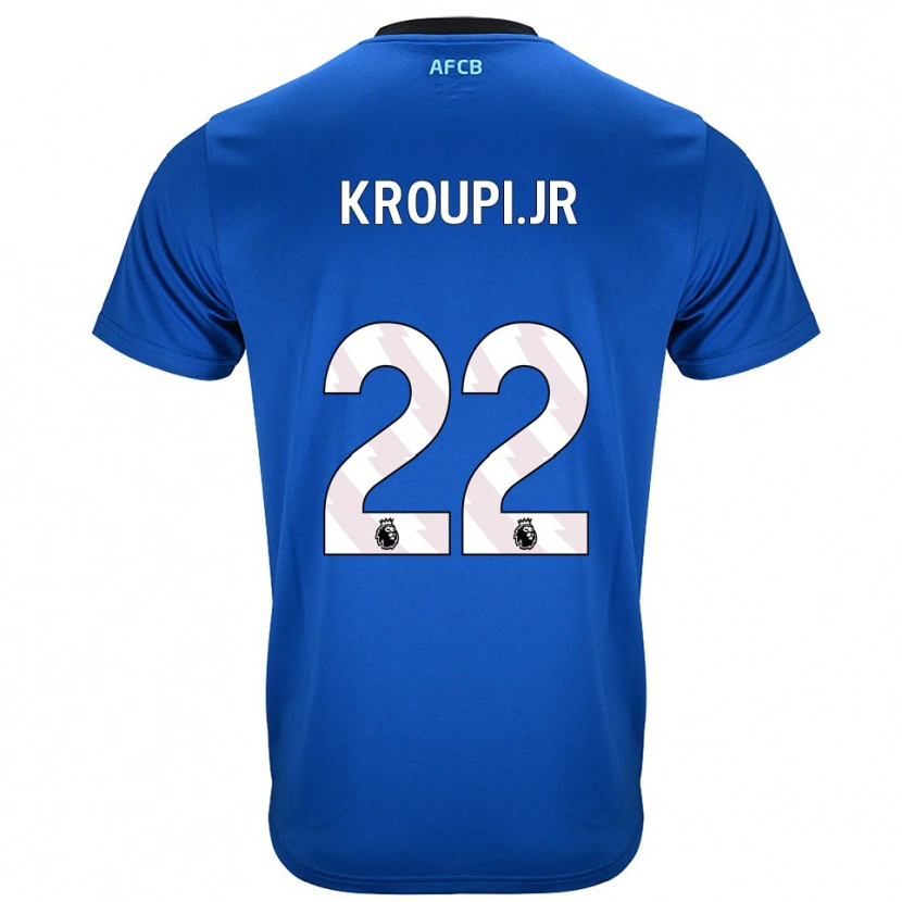 Danxen Dzieci Eli Junior Kroupi #22 Niebiesko-Czarny Wyjazdowa Koszulka 2025/26 Koszulki Klubowe