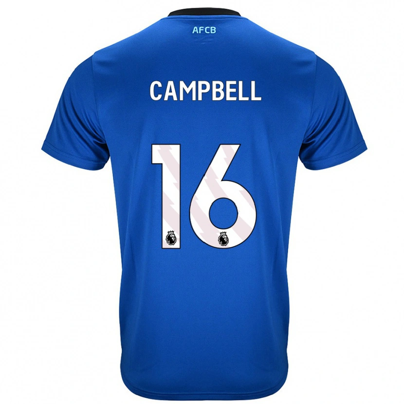 Danxen Dzieci Zhaviah Campbell #16 Niebiesko-Czarny Wyjazdowa Koszulka 2025/26 Koszulki Klubowe