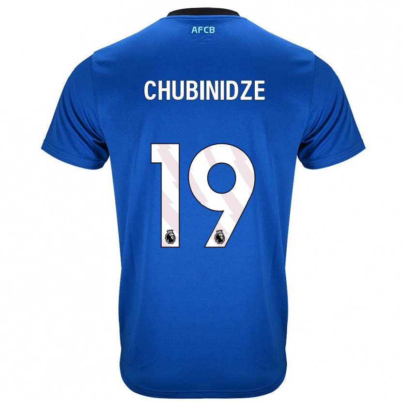 Danxen Dzieci George Chubinidze #19 Niebiesko-Czarny Wyjazdowa Koszulka 2025/26 Koszulki Klubowe