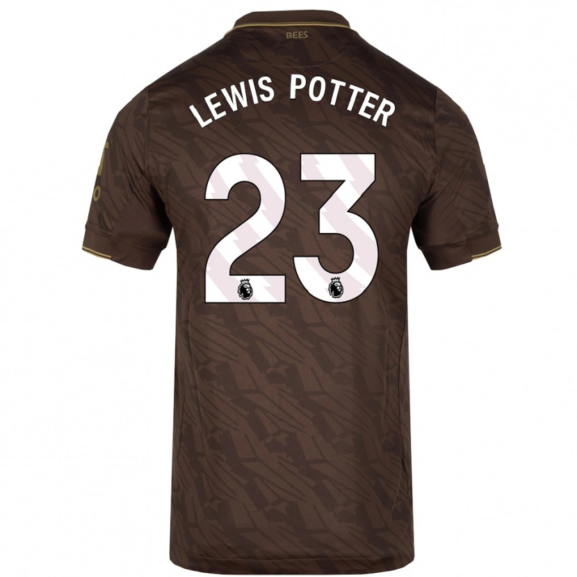 Danxen Dzieci Keane Lewis-Potter #23 Brązowo-Złoty Wyjazdowa Koszulka 2025/26 Koszulki Klubowe