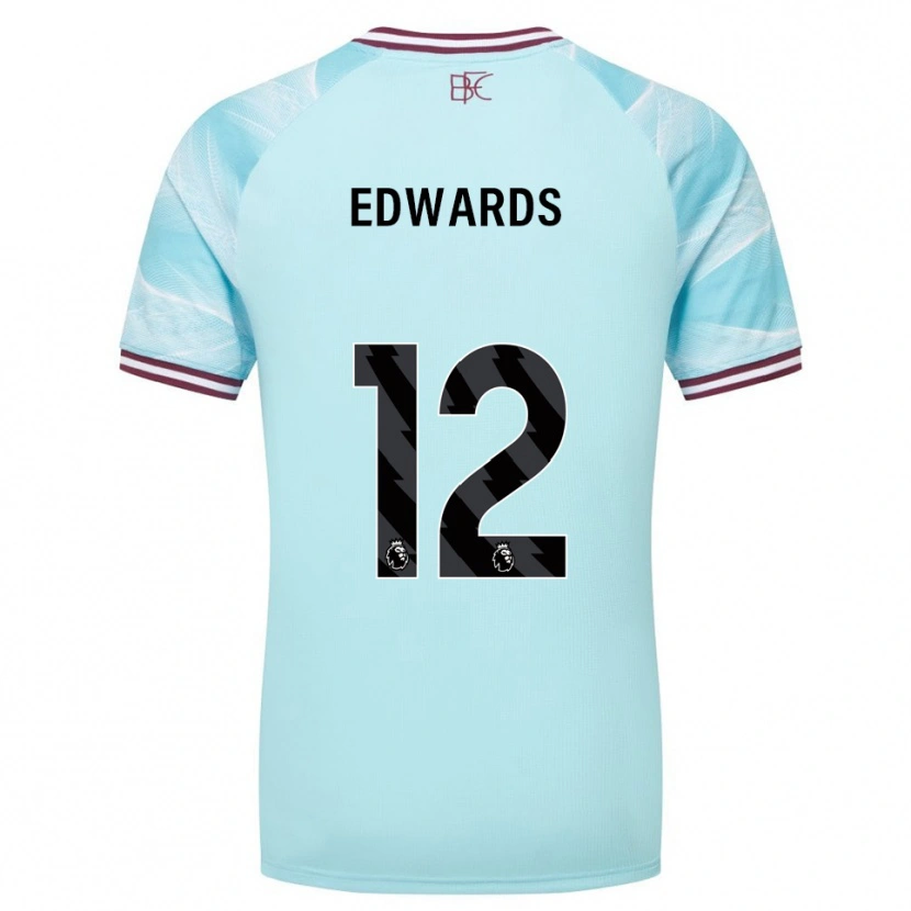 Danxen Dzieci Connor Edwards #12 Błękitno-Burgundowy Wyjazdowa Koszulka 2025/26 Koszulki Klubowe