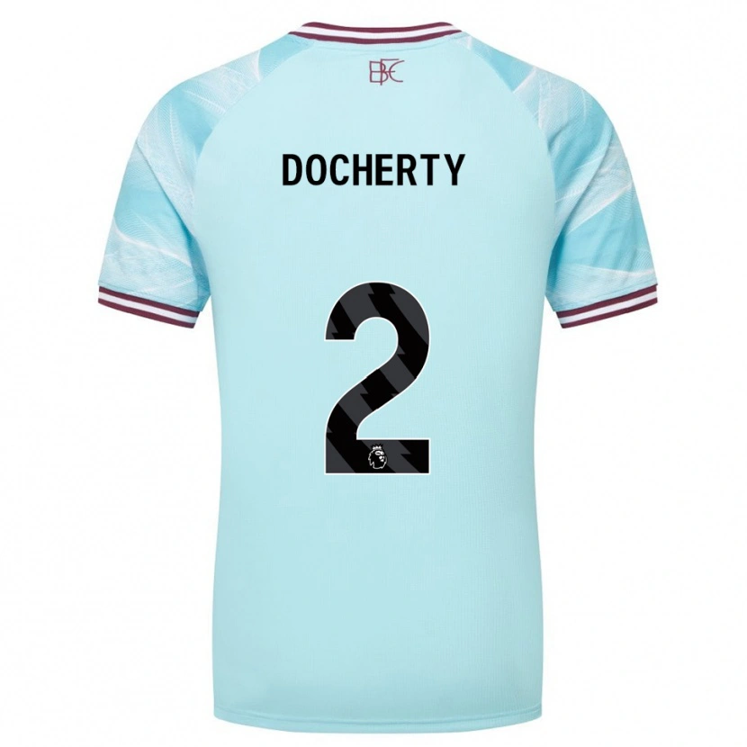 Danxen Dzieci Charley Docherty #2 Błękitno-Burgundowy Wyjazdowa Koszulka 2025/26 Koszulki Klubowe