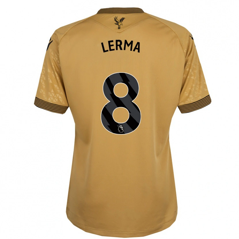 Danxen Dzieci Jefferson Lerma #8 Złoto-Czarny Wyjazdowa Koszulka 2025/26 Koszulki Klubowe