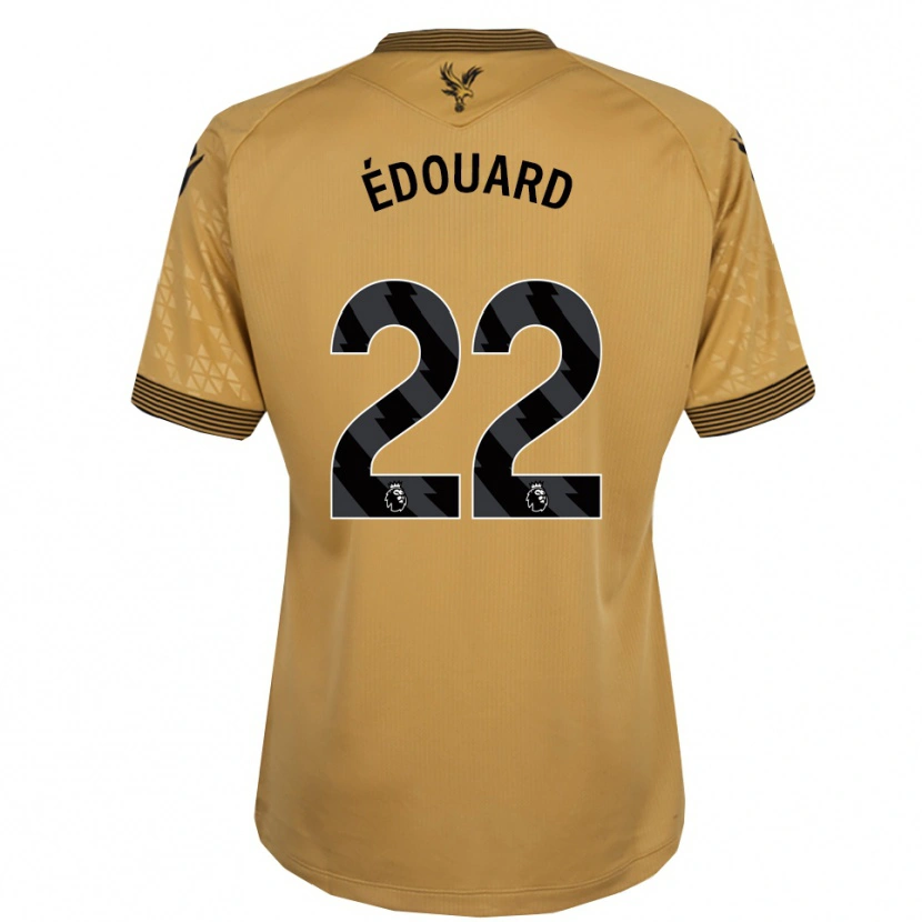 Danxen Dzieci Odsonne Edouard #22 Złoto-Czarny Wyjazdowa Koszulka 2025/26 Koszulki Klubowe