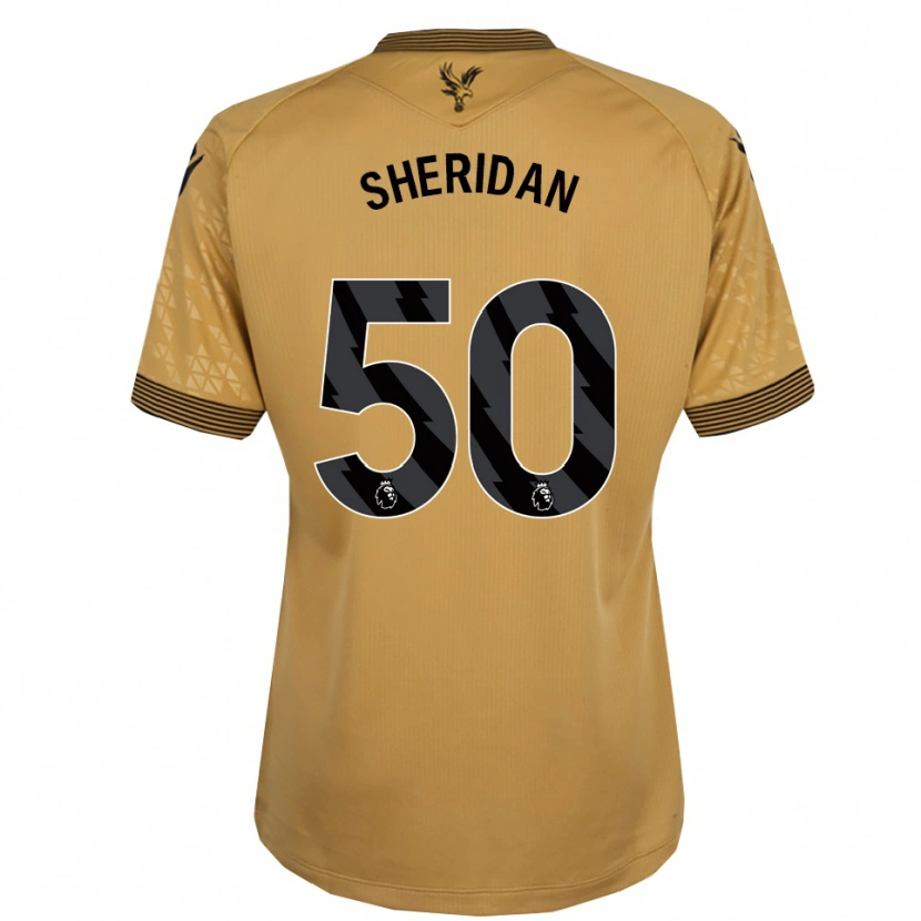 Danxen Dzieci Joe Sheridan #50 Złoto-Czarny Wyjazdowa Koszulka 2025/26 Koszulki Klubowe