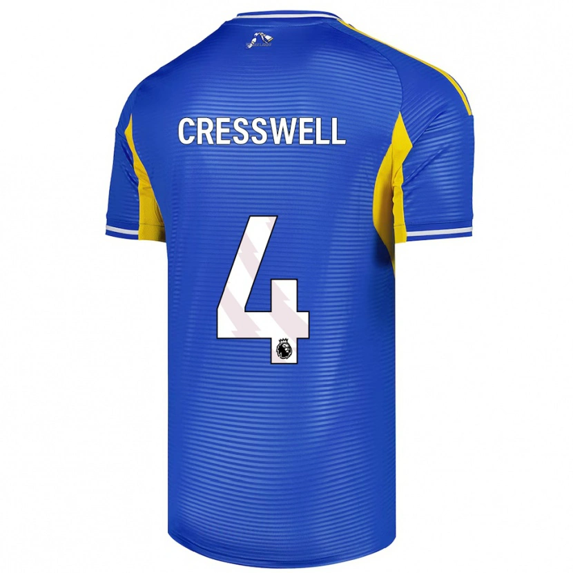 Danxen Dzieci Alfie Cresswell #4 Niebiesko-Żółty Wyjazdowa Koszulka 2025/26 Koszulki Klubowe
