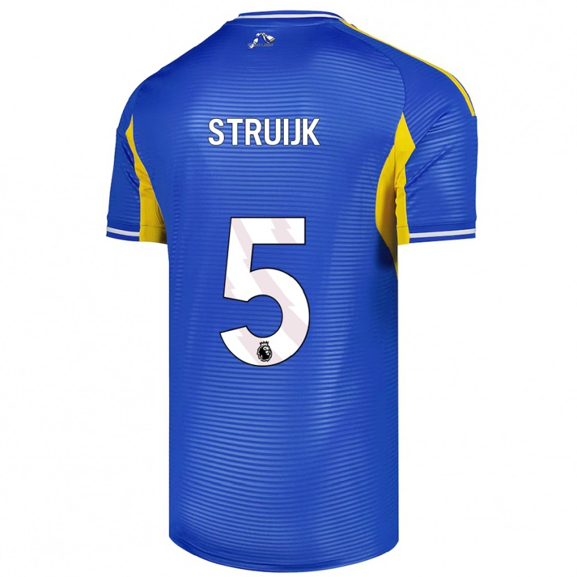 Danxen Dzieci Pascal Struijk #5 Niebiesko-Żółty Wyjazdowa Koszulka 2025/26 Koszulki Klubowe
