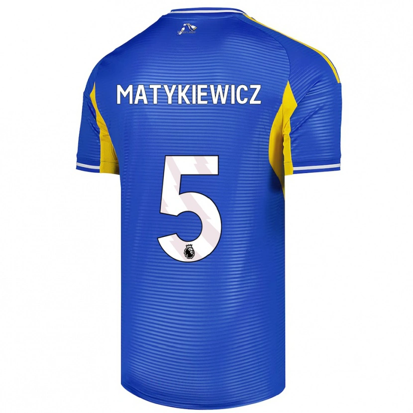 Danxen Dzieci Luke Matykiewicz #5 Niebiesko-Żółty Wyjazdowa Koszulka 2025/26 Koszulki Klubowe