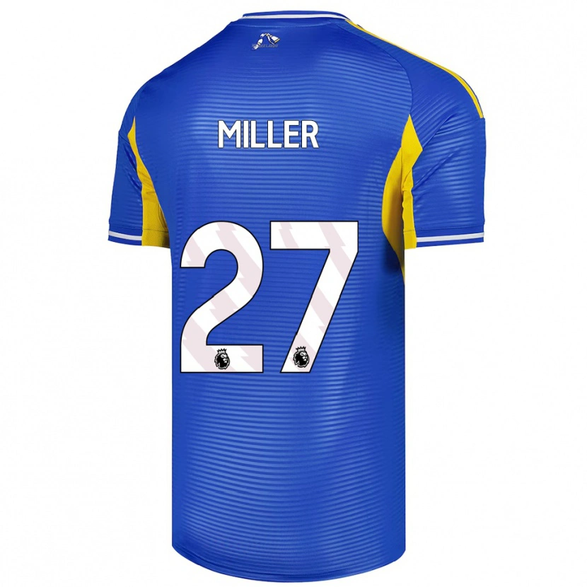 Danxen Dzieci Amari Miller #27 Niebiesko-Żółty Wyjazdowa Koszulka 2025/26 Koszulki Klubowe