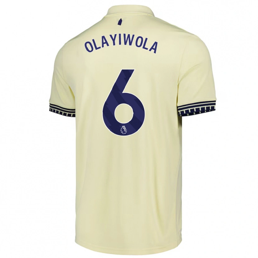 Danxen Dzieci Malik Olayiwola #6 Złamana Biel Czarny Wyjazdowa Koszulka 2025/26 Koszulki Klubowe