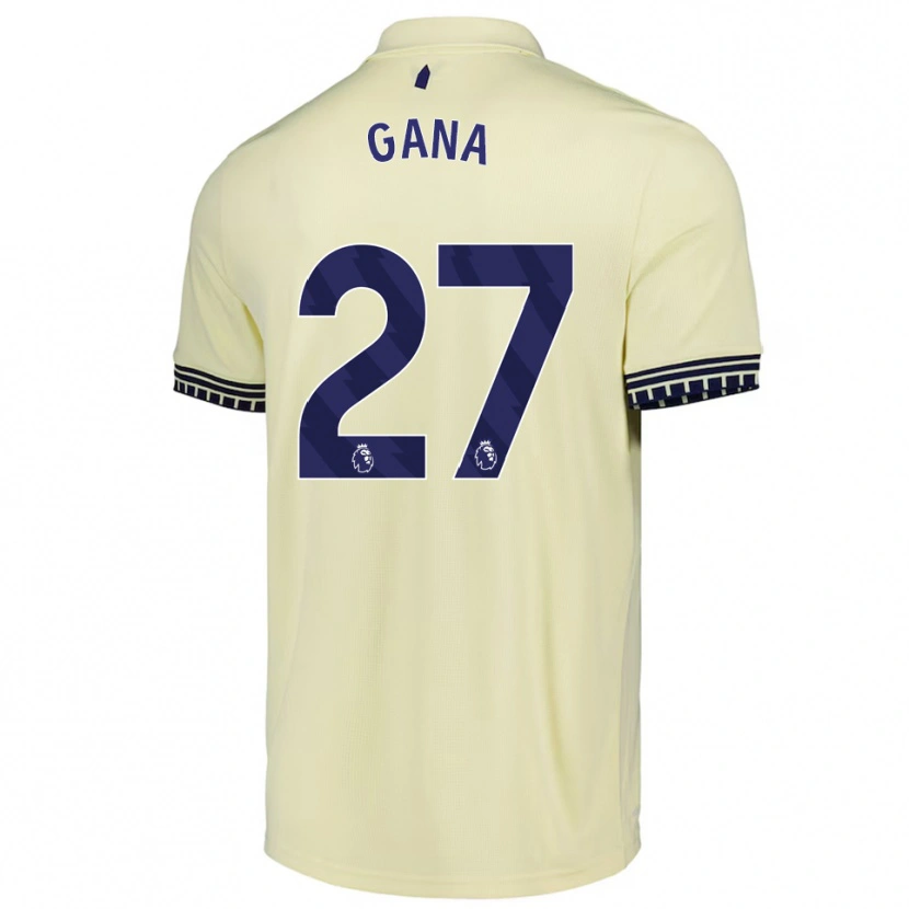 Danxen Dzieci Idrissa Gueye #27 Złamana Biel Czarny Wyjazdowa Koszulka 2025/26 Koszulki Klubowe