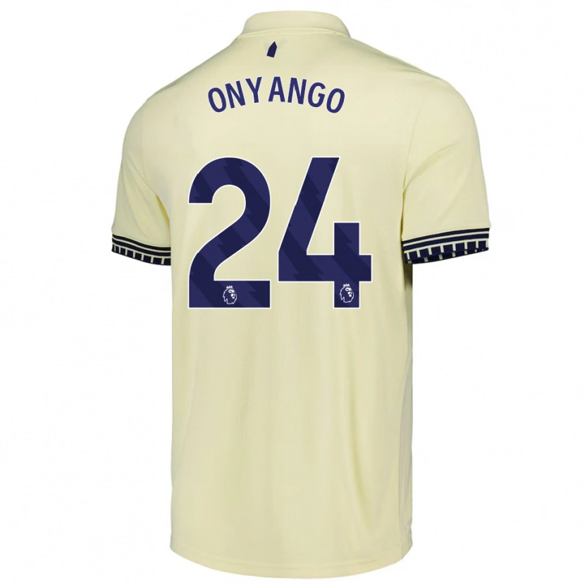 Danxen Dzieci Tyler Onyango #24 Złamana Biel Czarny Wyjazdowa Koszulka 2025/26 Koszulki Klubowe