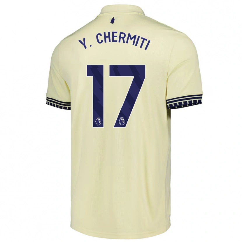 Danxen Dzieci Chermiti #17 Złamana Biel Czarny Wyjazdowa Koszulka 2025/26 Koszulki Klubowe