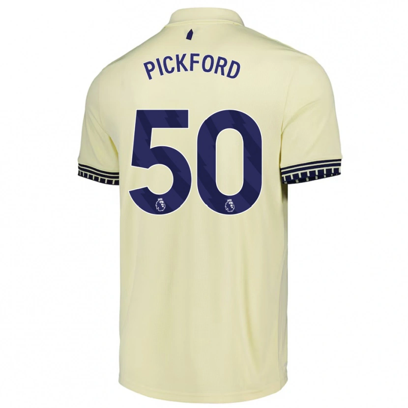 Danxen Dzieci George Pickford #50 Złamana Biel Czarny Wyjazdowa Koszulka 2025/26 Koszulki Klubowe
