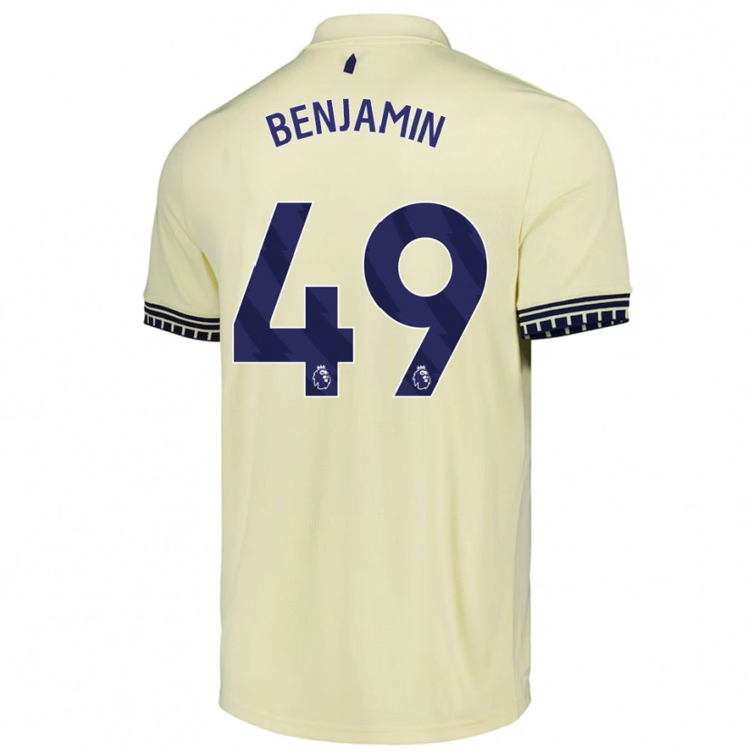Danxen Dzieci Omari Benjamin #49 Złamana Biel Czarny Wyjazdowa Koszulka 2025/26 Koszulki Klubowe