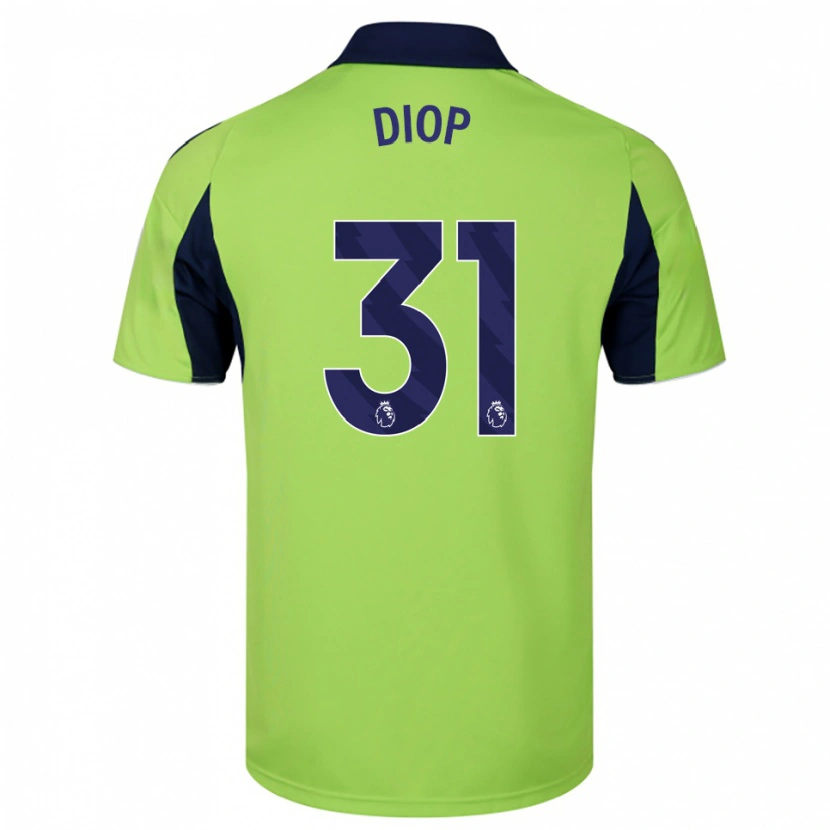 Danxen Dzieci Issa Diop #31 Zielono-Granatowo-Biały Wyjazdowa Koszulka 2025/26 Koszulki Klubowe
