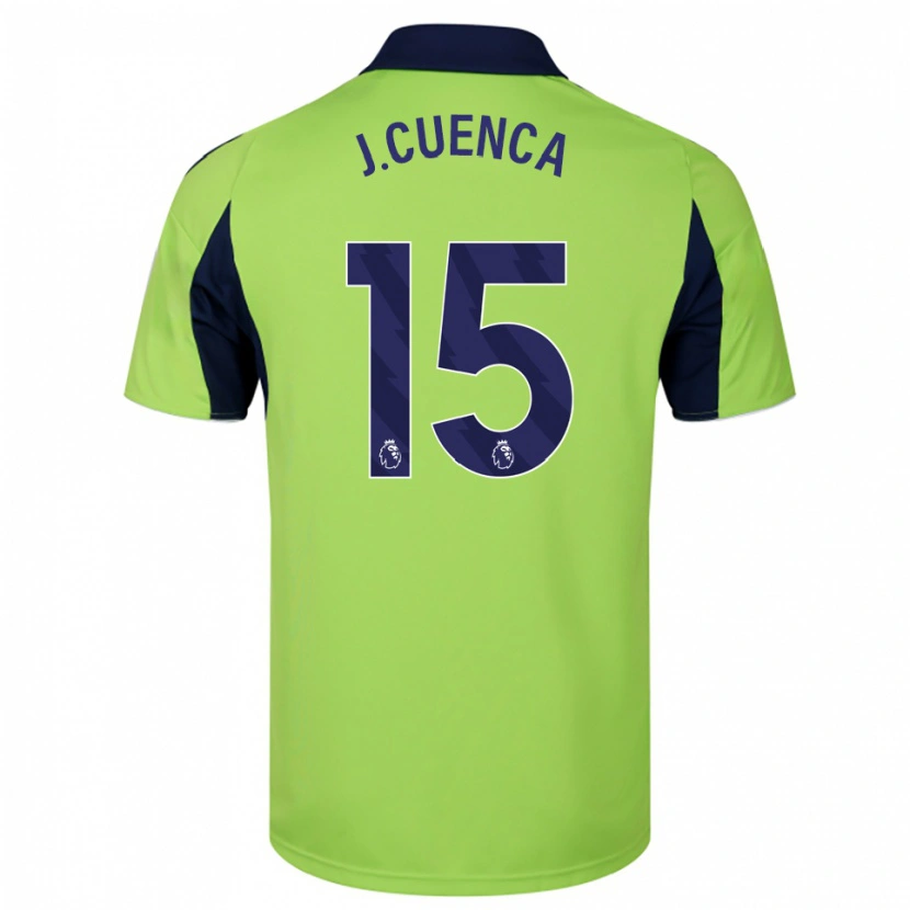 Danxen Dzieci Jorge Cuenca #15 Zielono-Granatowo-Biały Wyjazdowa Koszulka 2025/26 Koszulki Klubowe