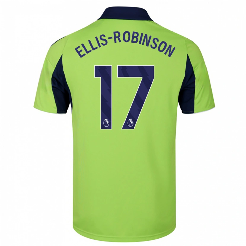 Danxen Dzieci Eddie Ellis-Robinson #17 Zielono-Granatowo-Biały Wyjazdowa Koszulka 2025/26 Koszulki Klubowe