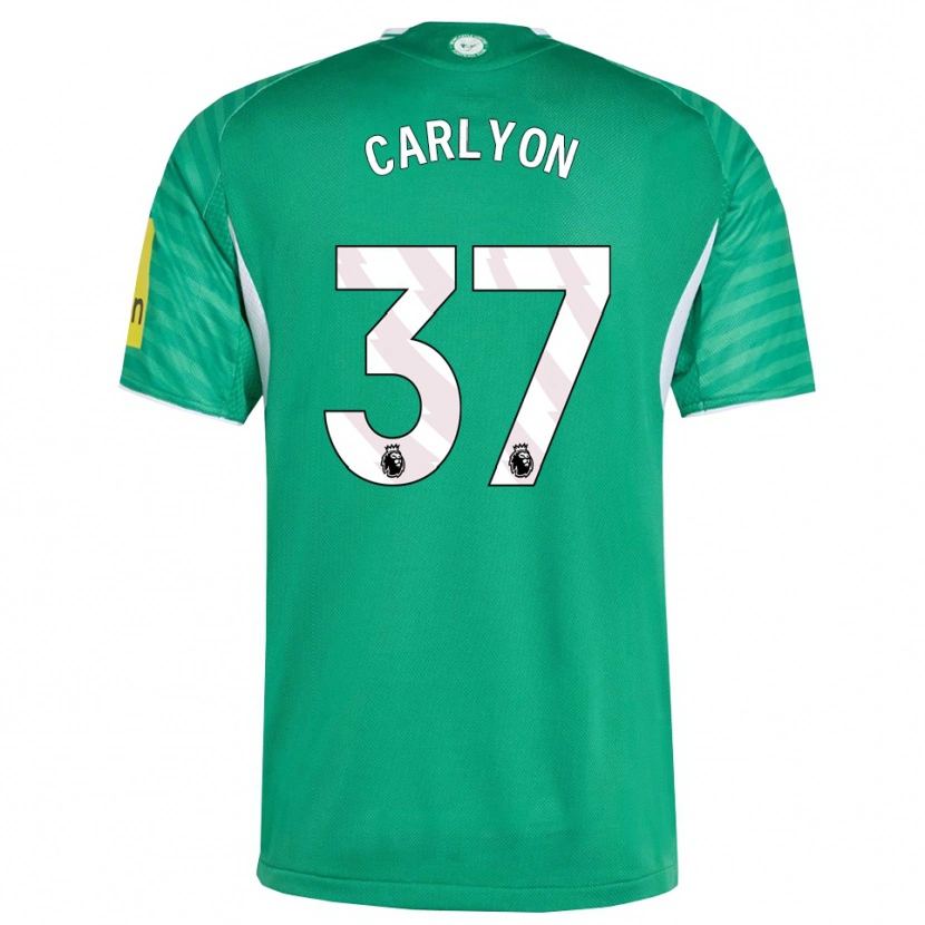 Danxen Dzieci Nathan Carlyon #37 Zielono-Biały Wyjazdowa Koszulka 2025/26 Koszulki Klubowe