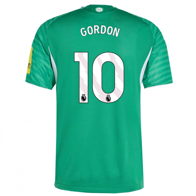 Danxen Dzieci Anthony Gordon #10 Zielono-Biały Wyjazdowa Koszulka 2025/26 Koszulki Klubowe