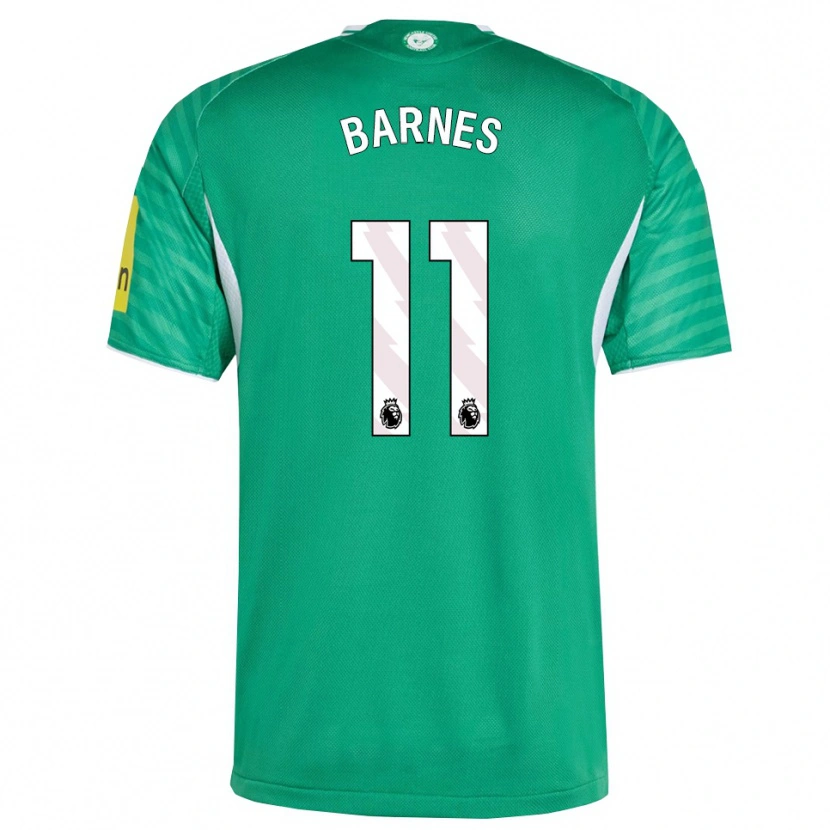 Danxen Dzieci Harvey Barnes #11 Zielono-Biały Wyjazdowa Koszulka 2025/26 Koszulki Klubowe