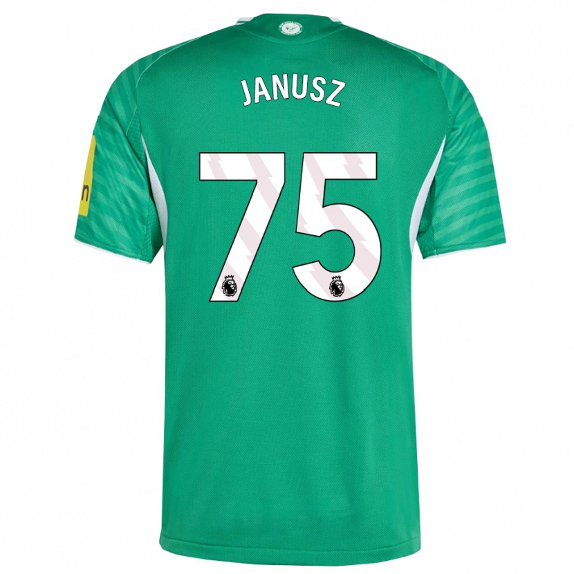 Danxen Dzieci Adrian Janusz #75 Zielono-Biały Wyjazdowa Koszulka 2025/26 Koszulki Klubowe