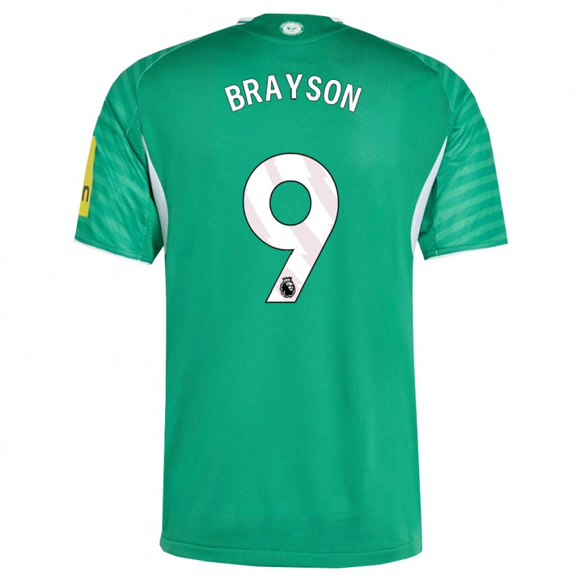 Danxen Dzieci Joe Brayson #9 Zielono-Biały Wyjazdowa Koszulka 2025/26 Koszulki Klubowe