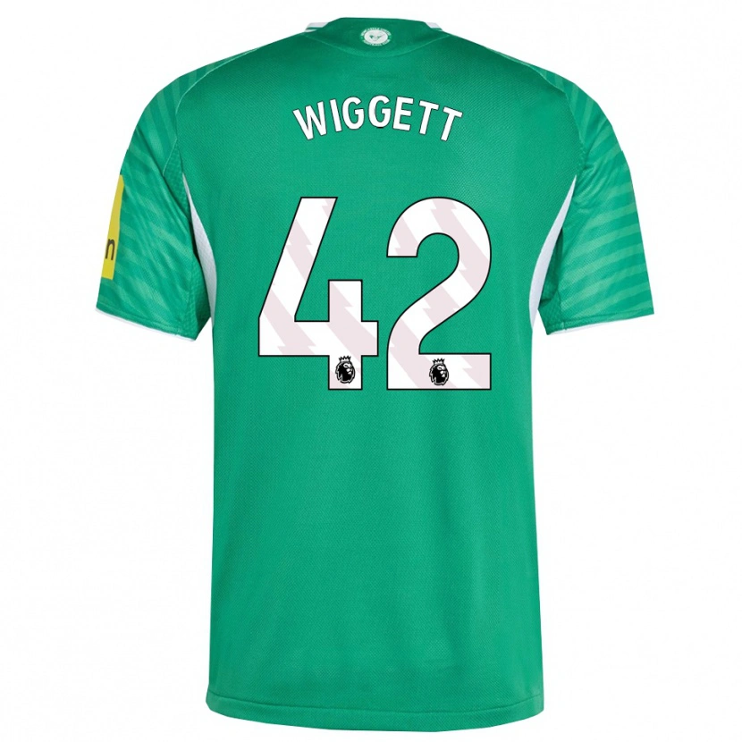 Danxen Dzieci Charlie Wiggett #42 Zielono-Biały Wyjazdowa Koszulka 2025/26 Koszulki Klubowe