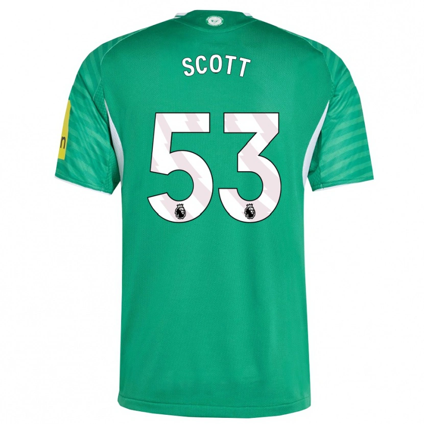 Danxen Dzieci Joshua Scott #53 Zielono-Biały Wyjazdowa Koszulka 2025/26 Koszulki Klubowe