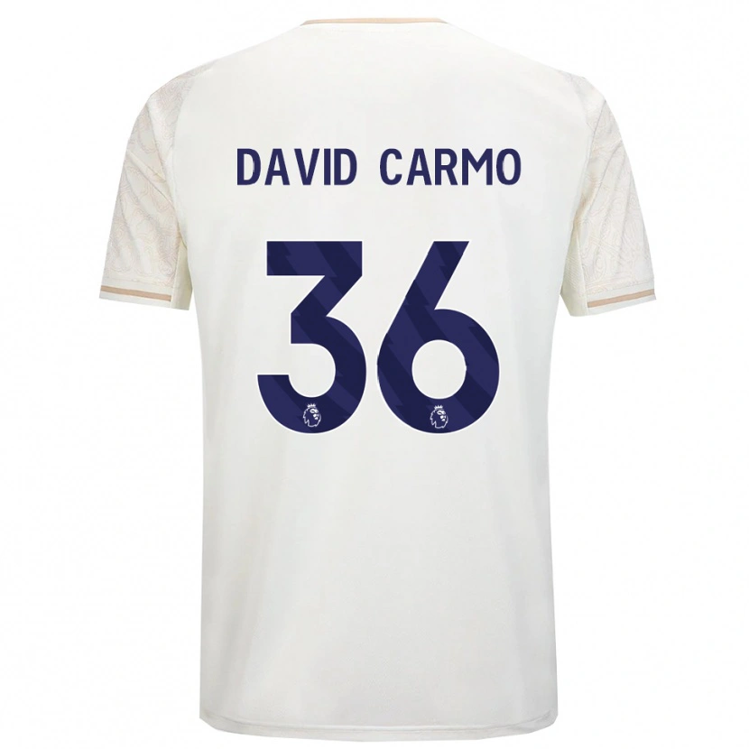 Danxen Dzieci David Carmo #36 Złamana Biel Czarny Wyjazdowa Koszulka 2025/26 Koszulki Klubowe