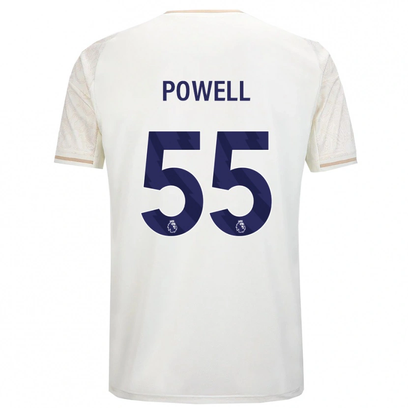 Danxen Dzieci Josh Powell #55 Złamana Biel Czarny Wyjazdowa Koszulka 2025/26 Koszulki Klubowe