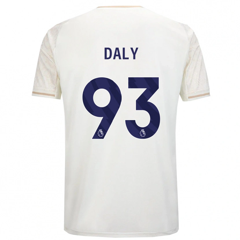 Danxen Dzieci Cormac Daly #93 Złamana Biel Czarny Wyjazdowa Koszulka 2025/26 Koszulki Klubowe