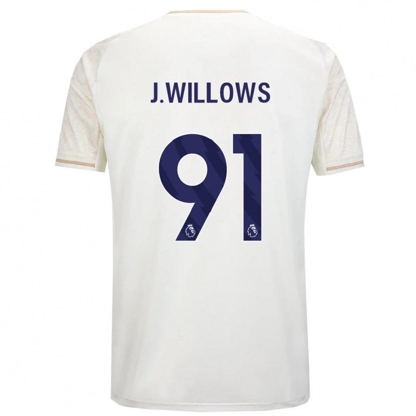 Danxen Dzieci Jordan Willows #91 Złamana Biel Czarny Wyjazdowa Koszulka 2025/26 Koszulki Klubowe