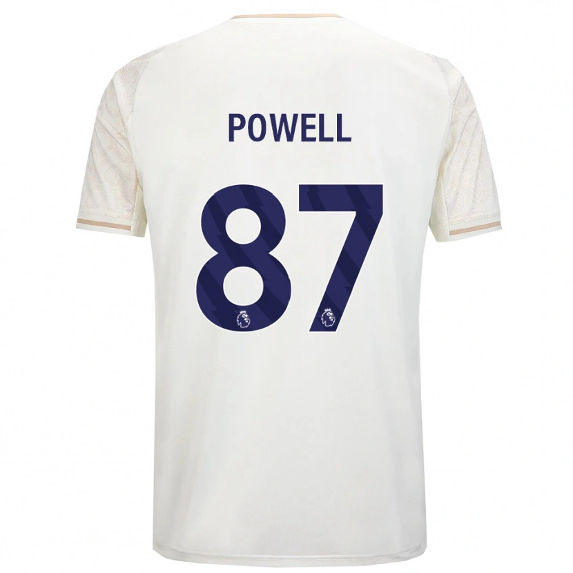 Danxen Dzieci Jayden Powell #87 Złamana Biel Czarny Wyjazdowa Koszulka 2025/26 Koszulki Klubowe