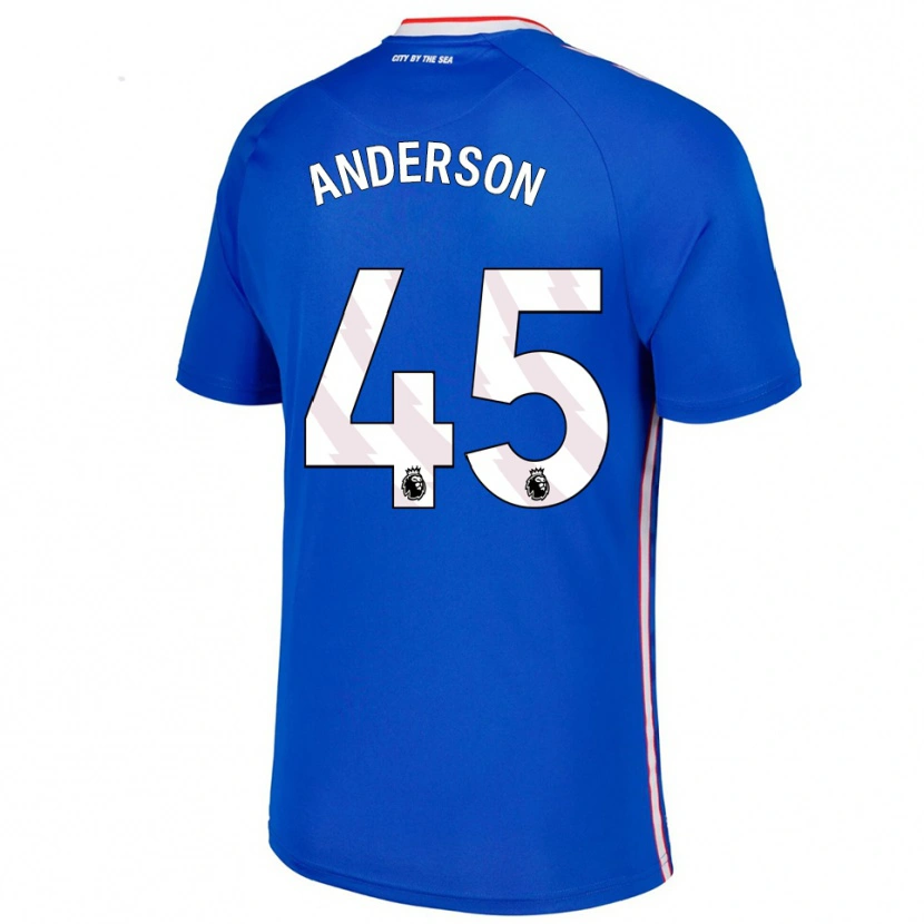 Danxen Dzieci Joe Anderson #45 Niebiesko-Biały Wyjazdowa Koszulka 2025/26 Koszulki Klubowe